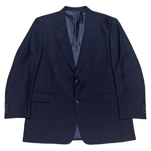 Burberry London VINTAGE Luxury Designer Navy Blue Blazer Sport Jacket - Mens 44R - Picture 1 of 4